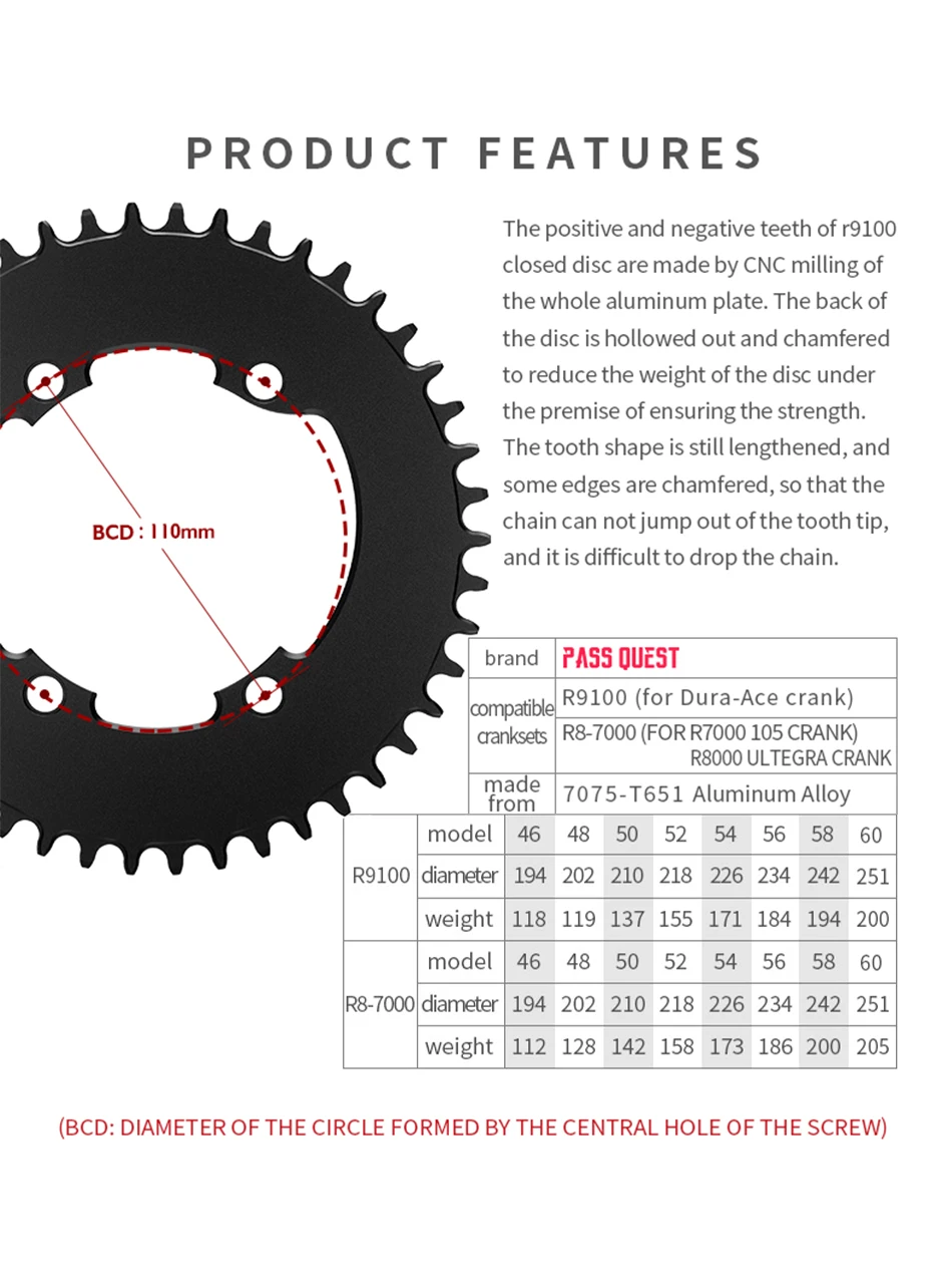 SHIMANO 105 チェーンリング 53T 110mm PCD パスクエキチェーンリング110 bcd,shimano 105 r7000 r8000