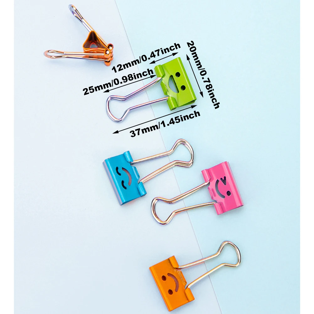 Dovetail Clip Mixed color 10 Pcs Smile Long Tail Clip Colorful Dovetail Clip Metal Ticket 37mm Fishtail Information Student