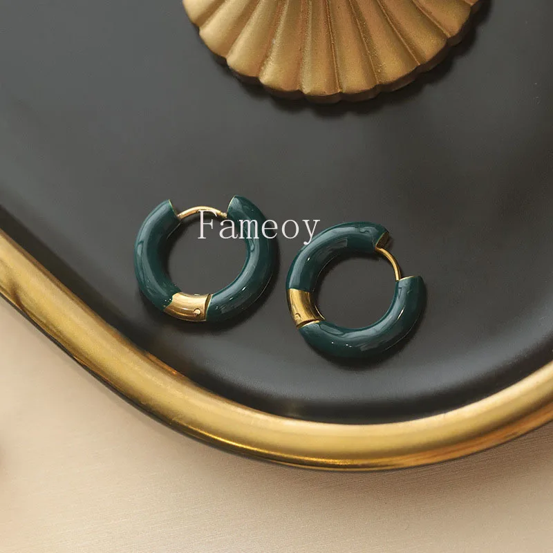 2024 Fashion New Retro Style Drop Glazed Round Women's Earrings