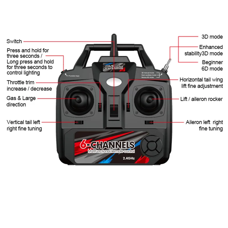 QIDI560 M7 RC Plane Off-road 4CH Remote Control Airplane With 500mm Wingspan Fixed Wing Aircraft Model Toys for Children 5