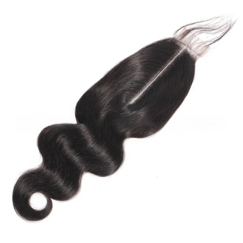 2x6 Lace Closure Body Wave Human Hair Pre-Plucked Hairline Brazilian Virgin Hair Soft Transparent Lace Closure For Women