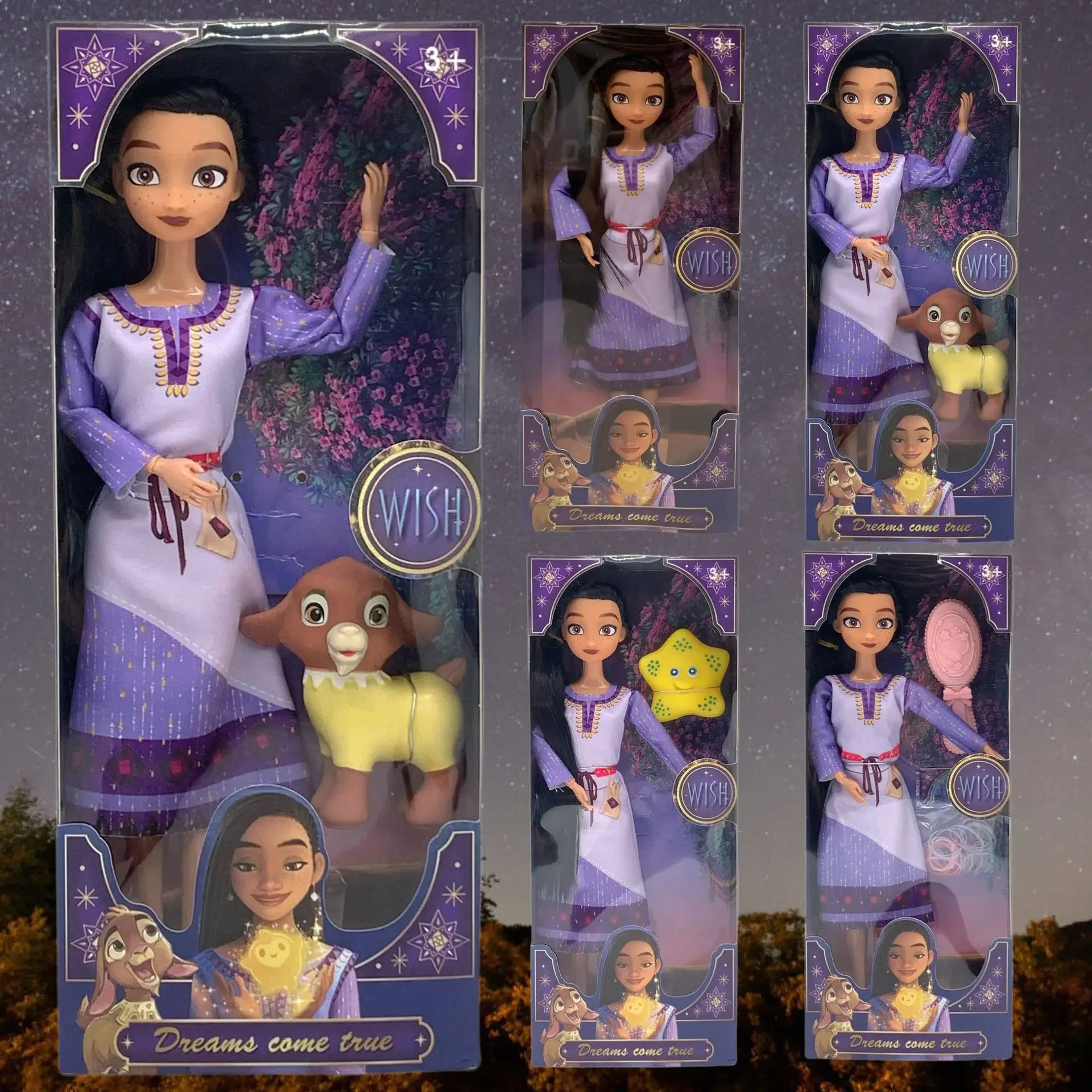 

28cm Disney Movie Wish Girls Model Doll Toys Aisha Little Goat Action Figures for Children Cartoon Silicone Doll Christmas Gifts