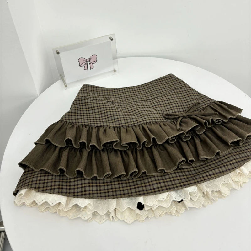 ตัวเลือกสินค้า ชุดเสื้อผ้าสไตล์หวาน Kawaii Lolita 2 ชิ้น คอถัก กระโปรง Mini Cake