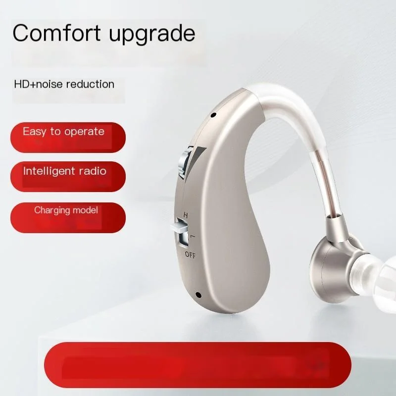 Hearing Aid Earphones Ear Hook Charging Comfort Assisted Listening Headset  Adjustable Dual Sound For Elderly People