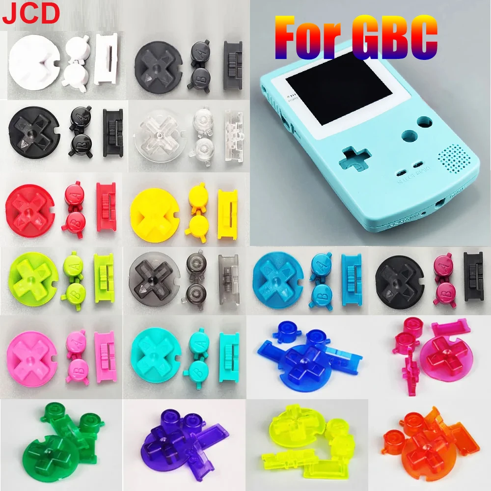 

JCD 1Set High Quality For Gameboy GBC Silicone Rubber Conductive Button Colorful Plastic D Pads A B Power ON OFF Buttons Keypads