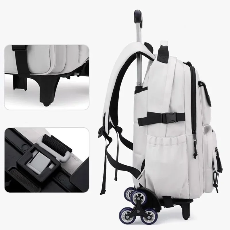Nuovo zaino con ruote per ragazzi Zaino con ruote Trolley Borsa da scuola per adolescenti Zaino con ruote elementari Mochilas Escolares 6