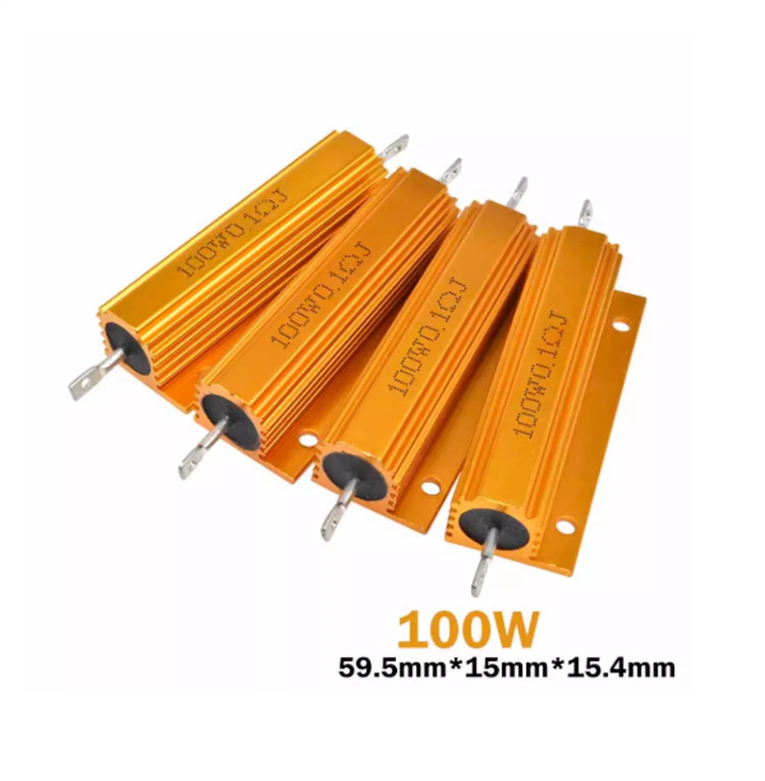 100W Aluminum Power Metal Shell Case Wirewound Resistor Precision Ohm Values 0.01-100K Ohm 1 0.5 1 2 4 6 8 10 20 100Resistor