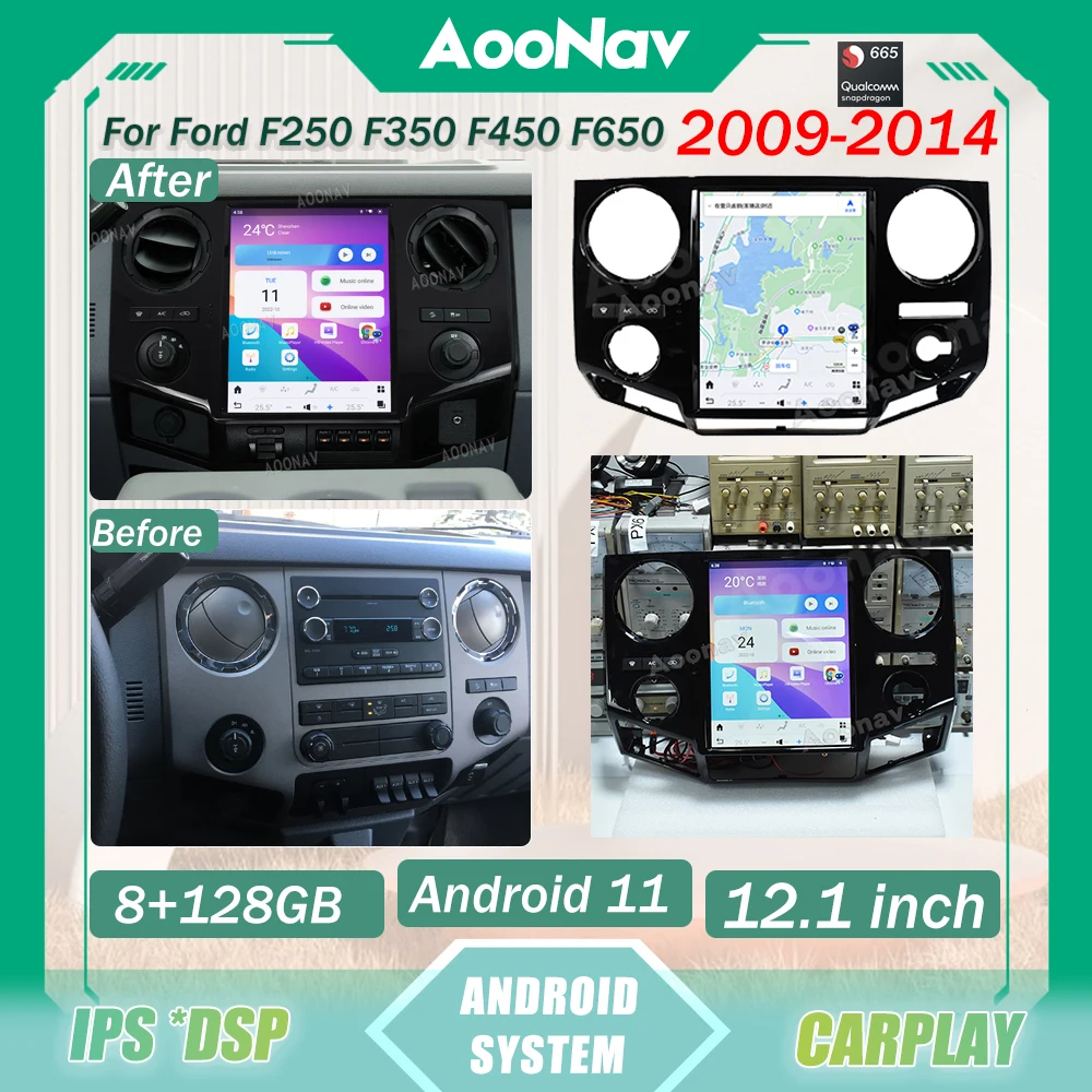 

Автомобильный радиоприемник Tesla 12,1 дюйма, головное устройство для Ford F250 F350 F650 2009-2014, автомобильное стерео видео GPS Navig, мультимедийный плеер Carplay