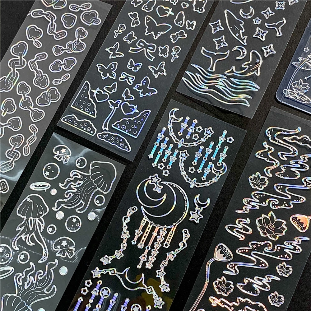 

Korean Ins Sparkling Star Style Goo Card Sticker DIY Scrapbook Phone Case Diary Album Star Chaser Gift DIY Decoration Stickers