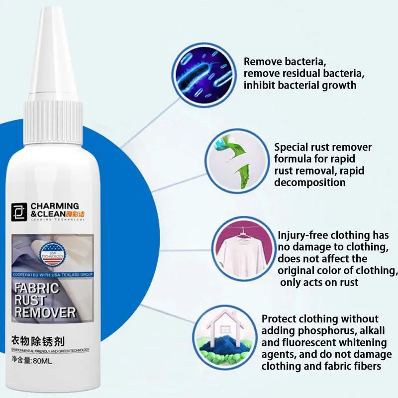 Rust Stain Remover Clothes Gentle Safe Rust Remover For Clothes Multifunctional Stain Cleaner
