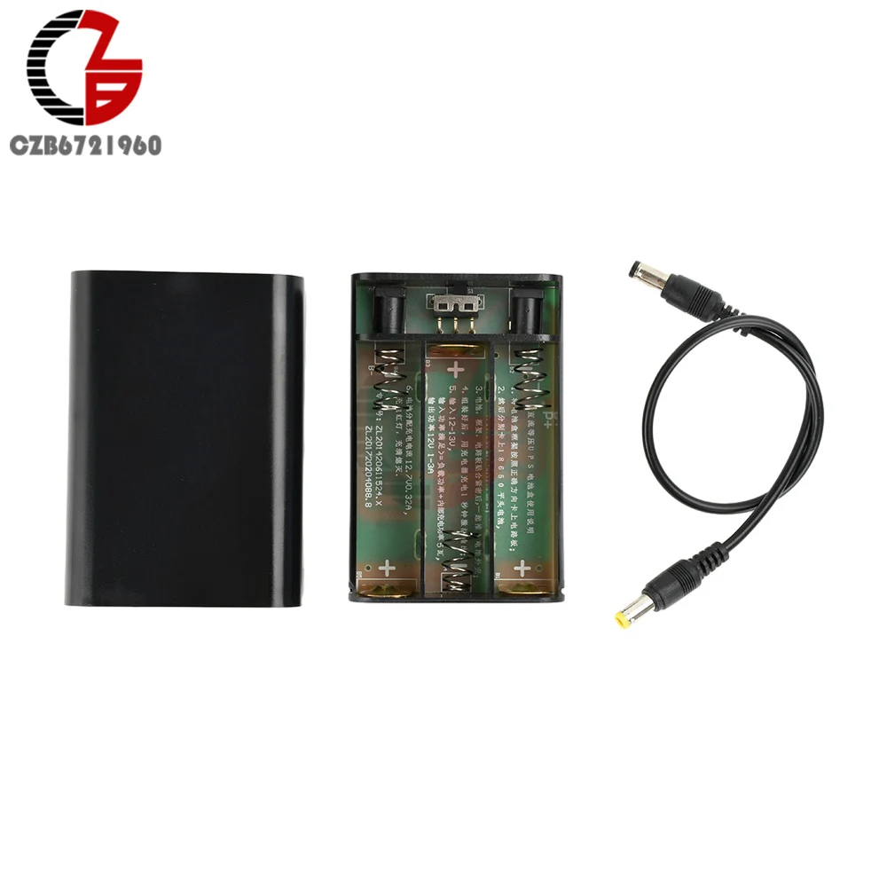 DC 12V Rechargeable Equal Voltage UPS Battery Pack 3pcs 18650 Battery No Soldering DIY UPS Shell Kit with Protector DC Holder