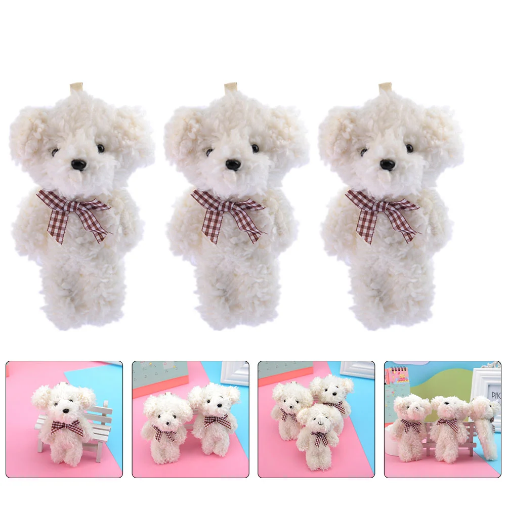 

3 Pcs Key Chain Plush Dog Ring Bag Pendants Decor Cartoon Charms Accessory Decorate