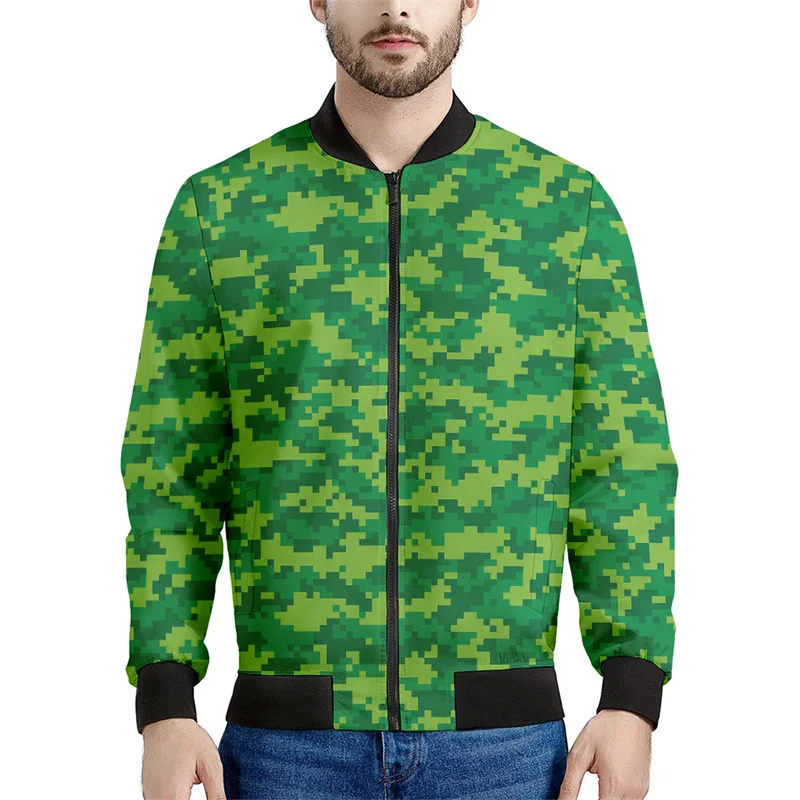 thumbnail image 1 of Chaqueta con estampado 3D de camuflaje de mosaico para hombre, sudadera deportiva con gráfico de camuflaje, camisetas para niños, abrigos de bombardero con cremallera de calle de manga larga, 1 of 5