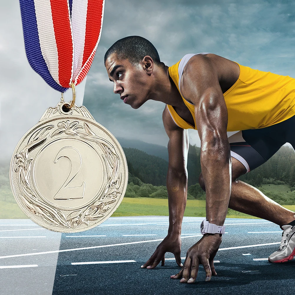 5cm Award Medals Sports Rewards with Neck Ribbon Students Rewards Metal Winner Medals for Talent Show Party Race