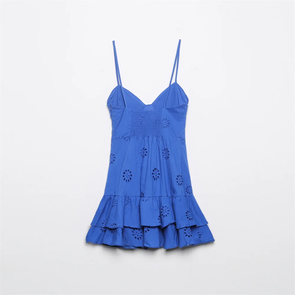 Spring New Women's Fashion and Elegance Slim Fit Versatile Layered Decorative Short Strap Dress