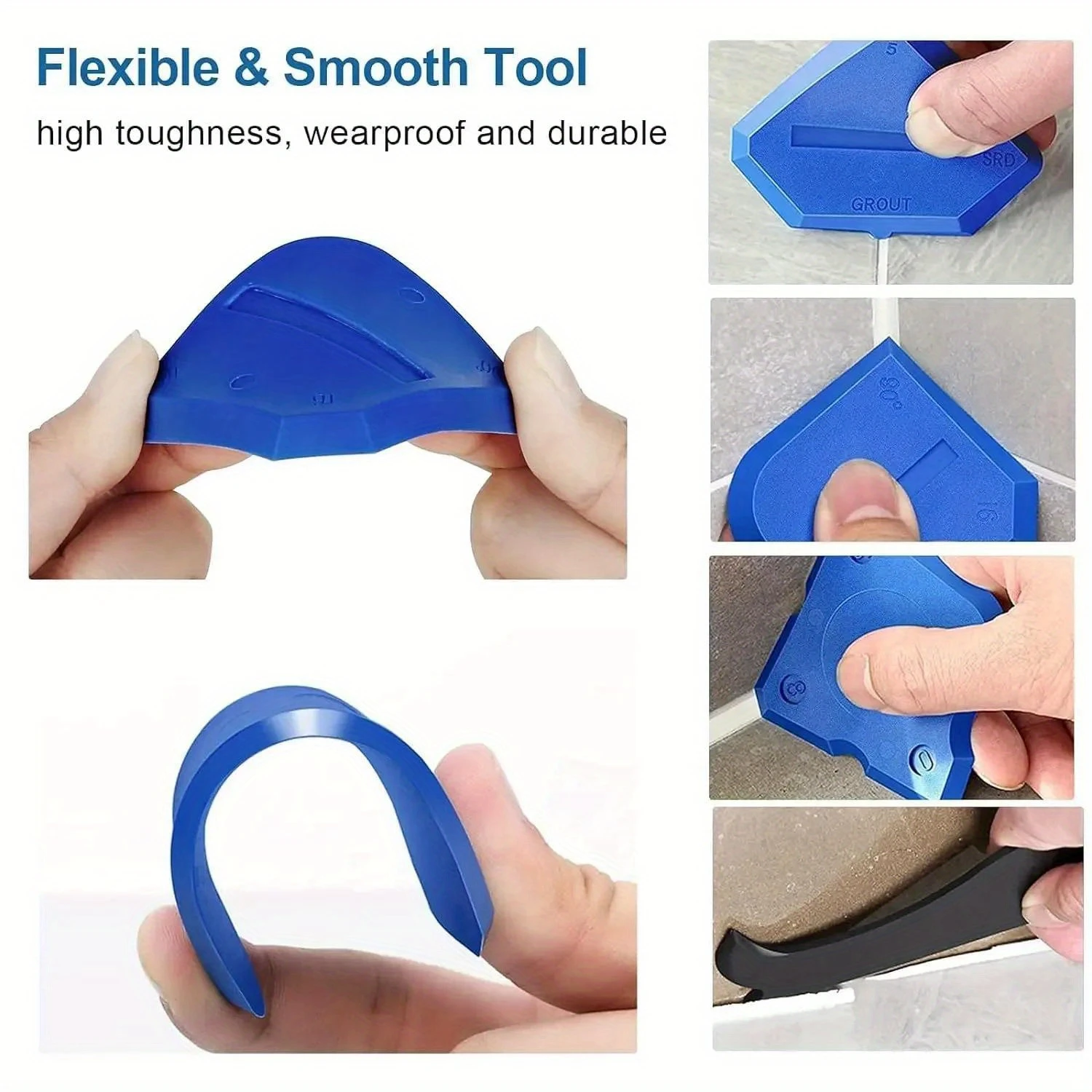 4-Piece Silicone Caulking Tool Set Versatile Easy Clean-up Professional Sealant Spreading