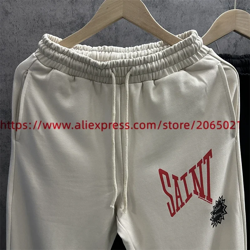 Description Picture 5 of itemSaint Michael Boxing Logo Print Sweatpants Men Women Jogger Drawstring Trousers Casual Pants