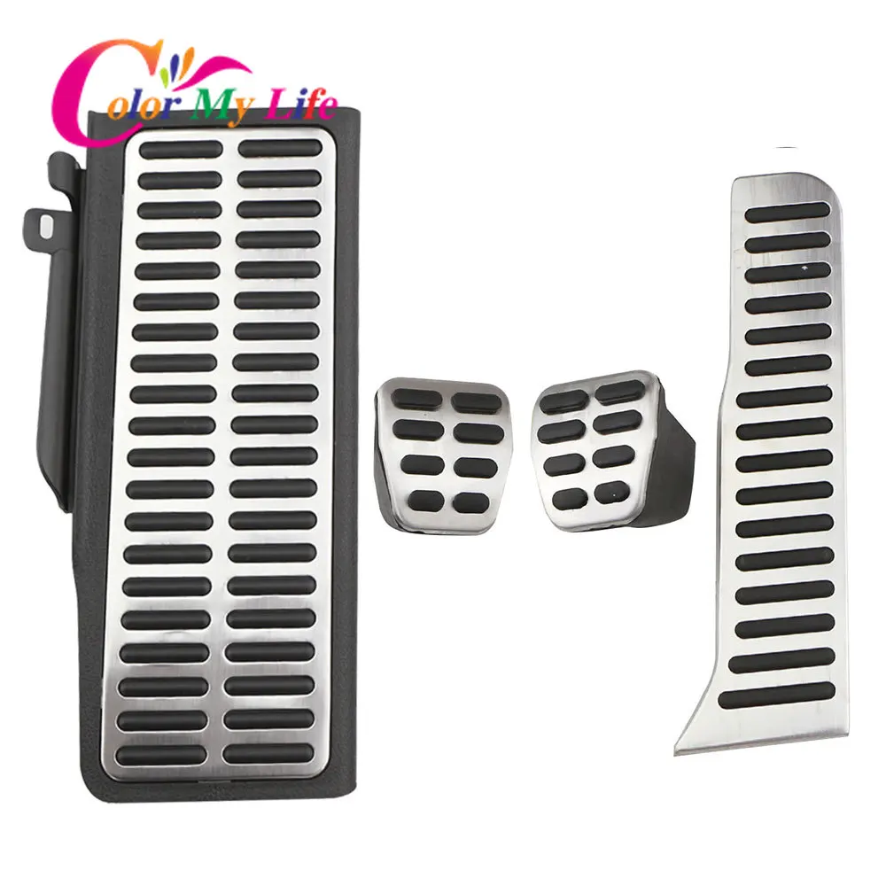 Color My Life Stainless Steel LHD Car Pedals for Volkswagen VW R36 R-line CC Passat B6 B7 for Skoda Superb Gas Brake Pedal Cover