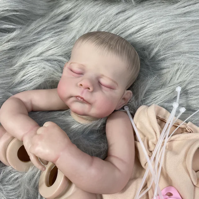 21 Inch Already Painted Reborn Baby Kit Eric/Erica With Eyelashes 3D Painted Skin Unassembled DIY Handmade Vinyl Doll Parts 4