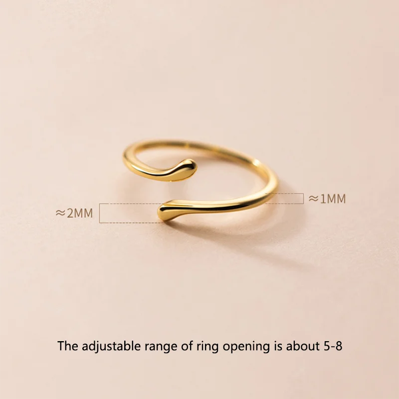 KAMIRA 925 Sterling Silver Unique Minimalism Glossy Open Ring for Women Girl Party Temperament Adjustable Fine Jewelry Gift silver ring silver rings