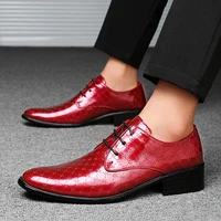 2024 Classic Red Dress Shoes Man Patent Leather Shoes Oxford Derby Gentleman Business Shoes Men Luxury Party Wedding Shoes Men 2