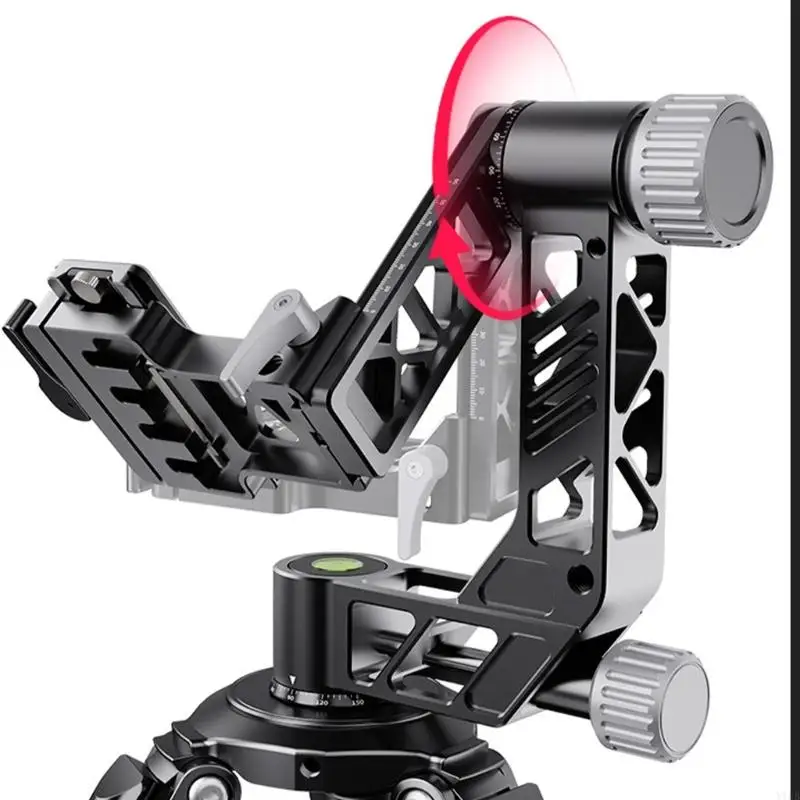 Heavy Duty Aluminum Alloy Panoramic Gimbals Tripod Head Supports Up To 25kg For Telephoto DSLR Camera 3/8 Screw Hole