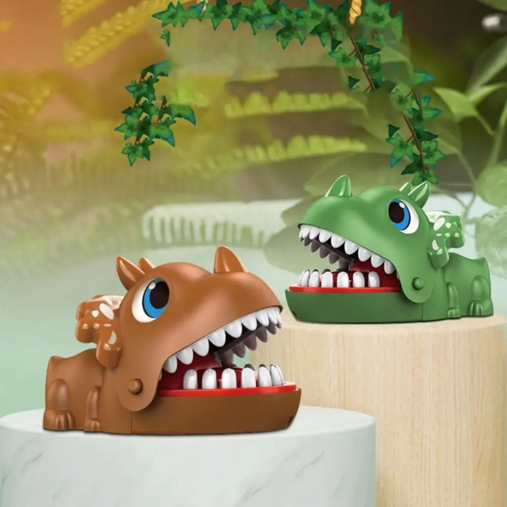 Triceratops Shape Hand-biting Crocodile Scary Toy Odorless Extract Teeth Dinosaur Bite Fingers Toy Cartoon Safe