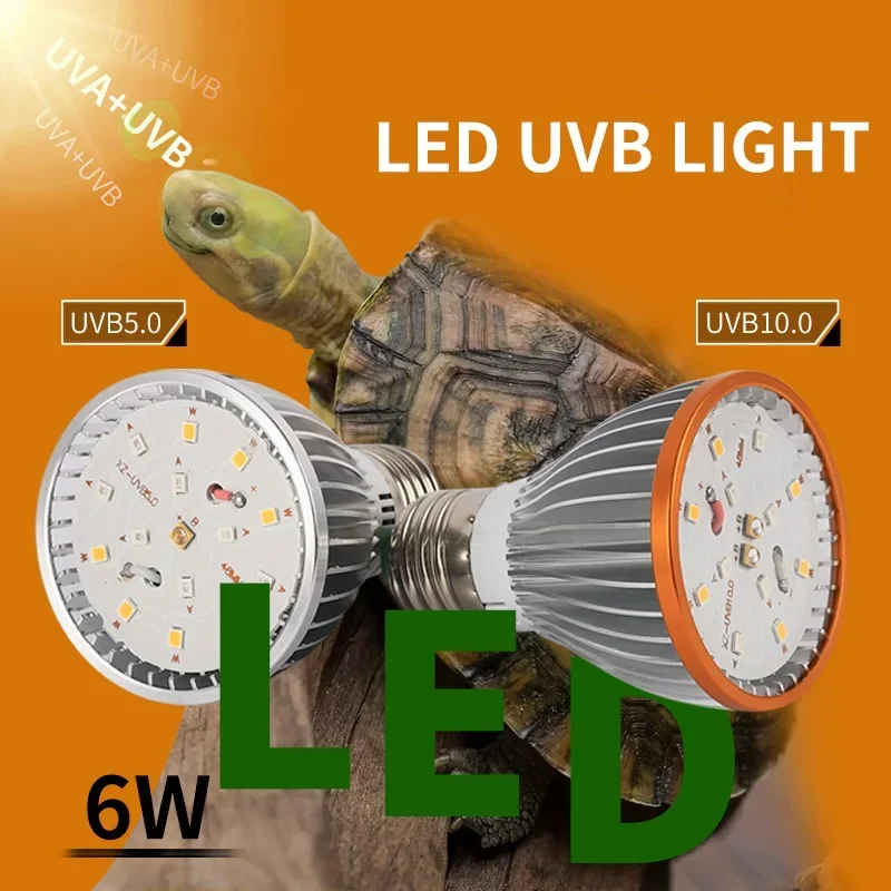 Full Spectrum Reptile Light 5.0/10.0 Lamp Bulb LED UV Lamp for Turtle Lizard Snake Heater UVA + UVB Bulb Terrarium reptile heating lamp reptile light bulb reptile lamp bulb