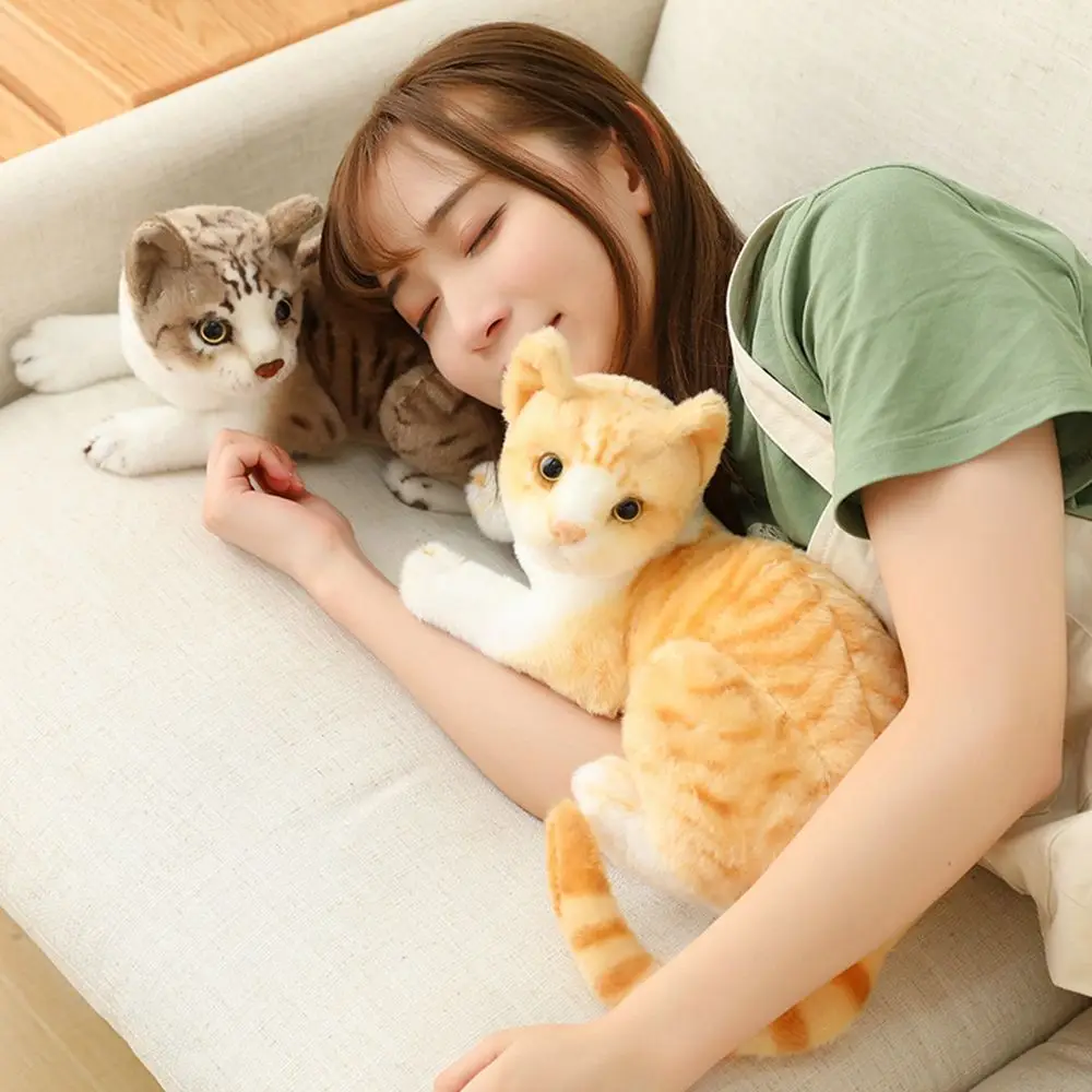 

Doll Home Decor Lifelike American Shorthair Siamese Cat Plush&padding Simulation Cat Stuffed Lying Cat Plush Doll Pet Toys