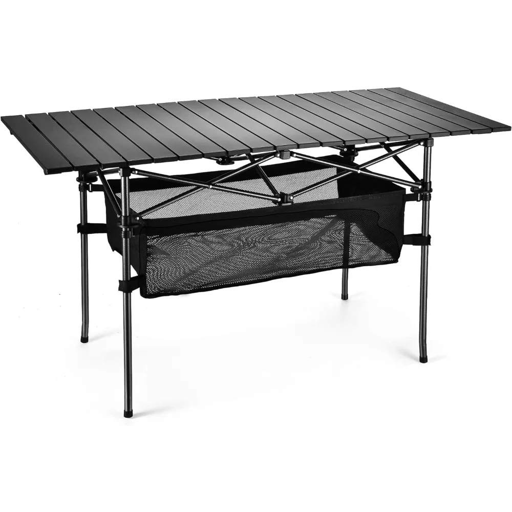 

Outdoor Folding Table, Portable Picnic Camping Table, Aluminum Roll-up Table with Easy Carrying Bag, Camping Table