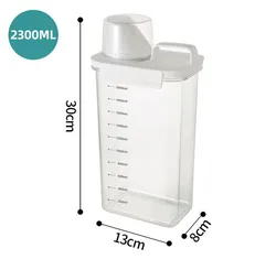 Transparent Refillable Laundry Detergent and Liquid Storage Container with Measuring Scale (2300ML)