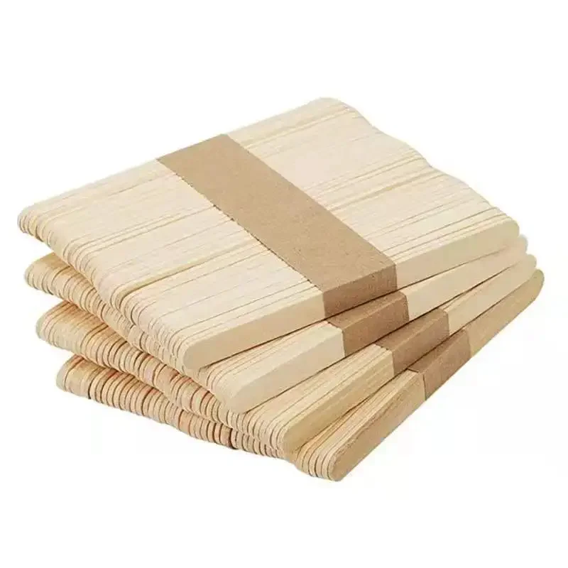 Ice Cream Sticks Disposal Lollipop Sticks 50/100PCS Handmade Wooden Stick Birch Ice Cream Popsicle Sticks Wood Craft Sticks Popsicl Accesorios