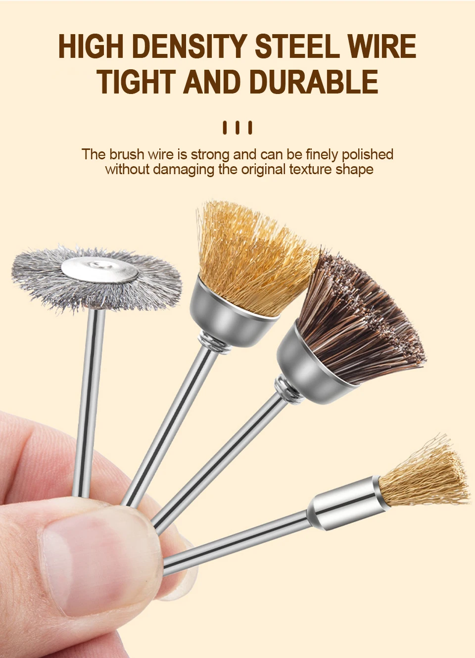 Description Picture 5 of item1PC Nail Drill Bit Cleaning Brush Portable Electric Manicure Drills Copper Wire Drill Brusher For Manicure Burr Bits Cleaner