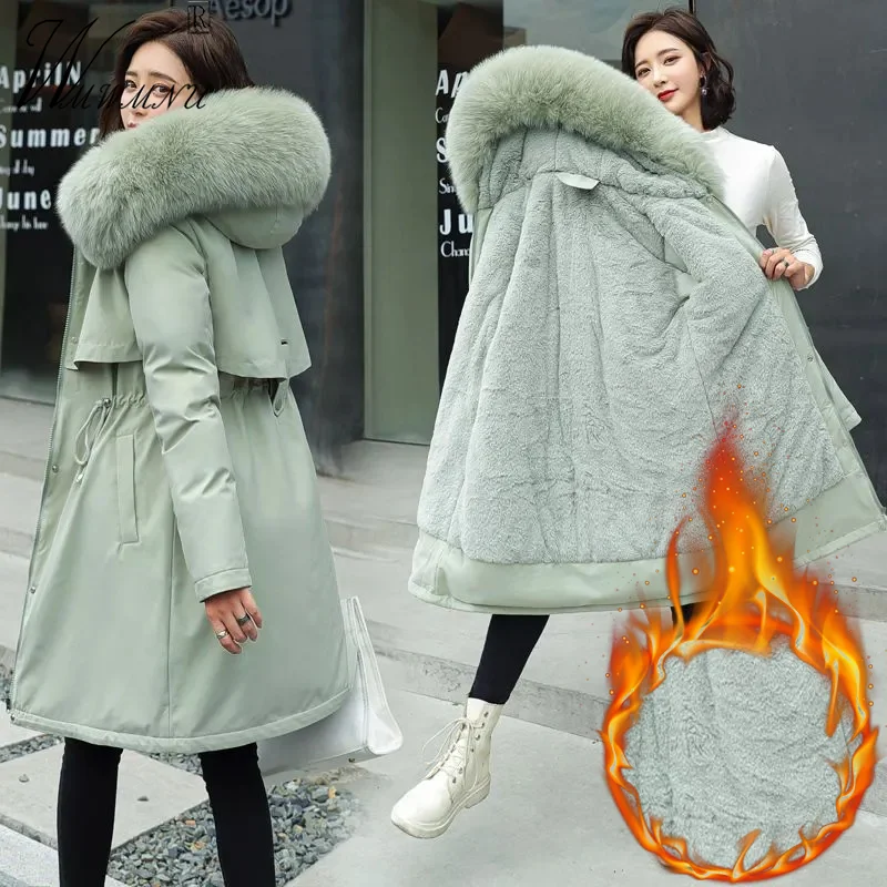 Women Winter Jackets Long Warm Coat Silver Color Style Female Jacket Wide  Fur Collar Ladies Parka Abrigos Mujer Invierno - Parkas - AliExpress