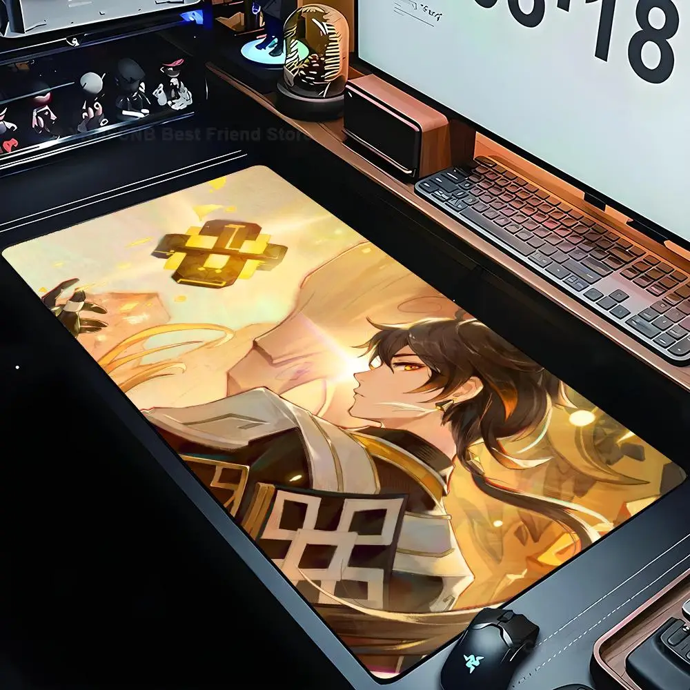 

Anime Genshin Impact Zhongli Mousepad Large Computer Gaming Accessories MousePads Desk Mats Anti-slip Laptop Soft Mice Pad