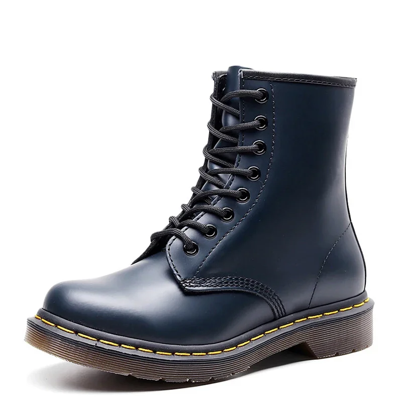 Description Picture 5 of itemMen Martens Ankle Boots 2024 Autumn Winter Women Boots Genuine Leather Height Increasing Motorcycle Shoes Platform Skate Shoes