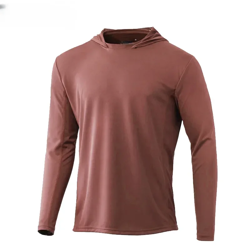 Fishing Shirt Solid Color Long Sleeve Uv Protection Man Outdoor Summer Moisture Wicking Jersey Fishing Apparel