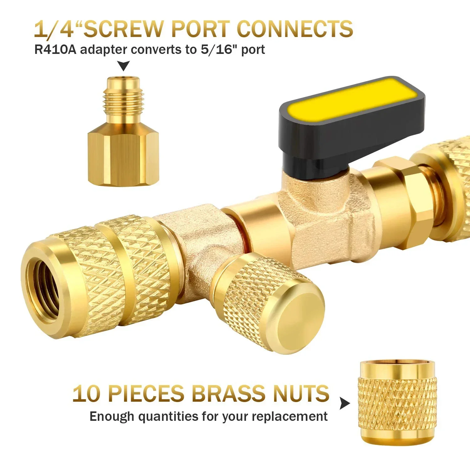 Valve Core Remover Installer Tool Kit Dual Size 1/4 & 5/16 Port for HVAC System Repair