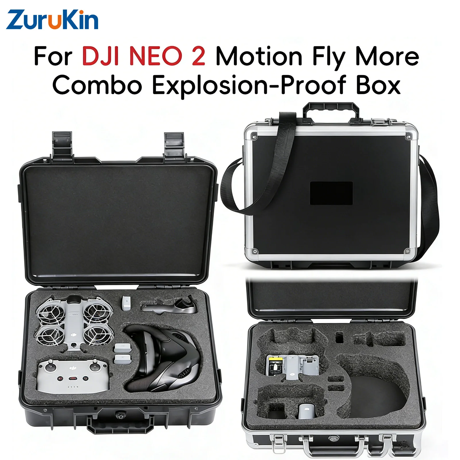 Водонепроницаемый жесткий чехол ZuruKin для DJI Neo 2 Motion Fly More Combo, взрывозащищенная коробка для переноски, сумка для хранения, аксессуары