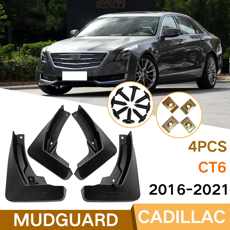 

Брызговики для Cadillac CT6 2016-2021, комплект автомобильных брызговиков, детали, передние и задние щитки от грязи, автомобильные аксессуары