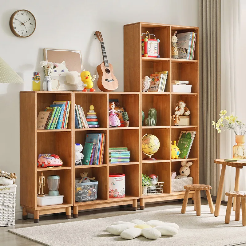 

Solid Wood Bookshelf Simple Floor Bookcase Storage Rack Living Room Large Capacity Picture Book Estanteria Home Furniture WKBS