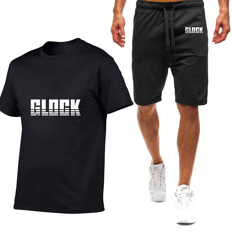 

Glock Perfection Shooting Summer New Brand Men Hot Sale Nine Color Short-sleeved Set Simplicity Fashion Casual Breathable Suit