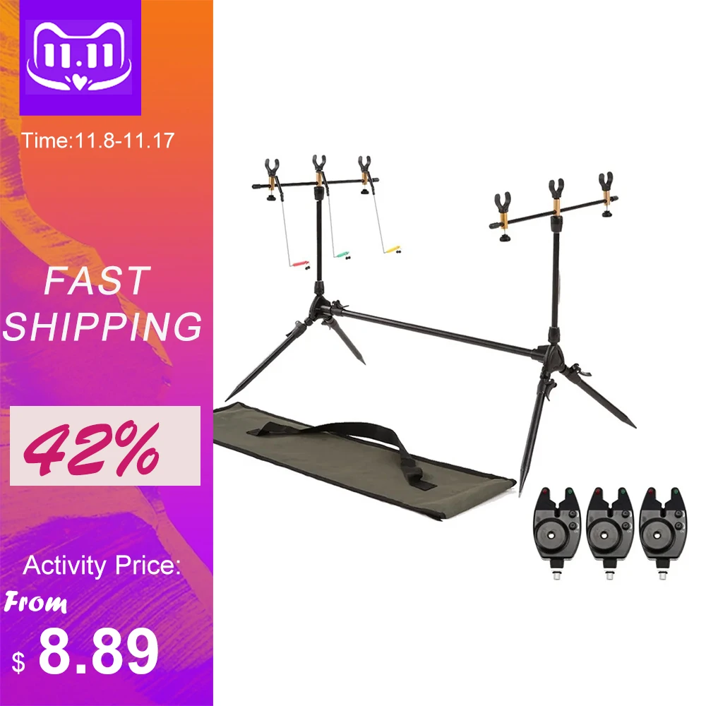 LixadaAdjustableRetractableCarpFishingRodPodStandHolderFishing