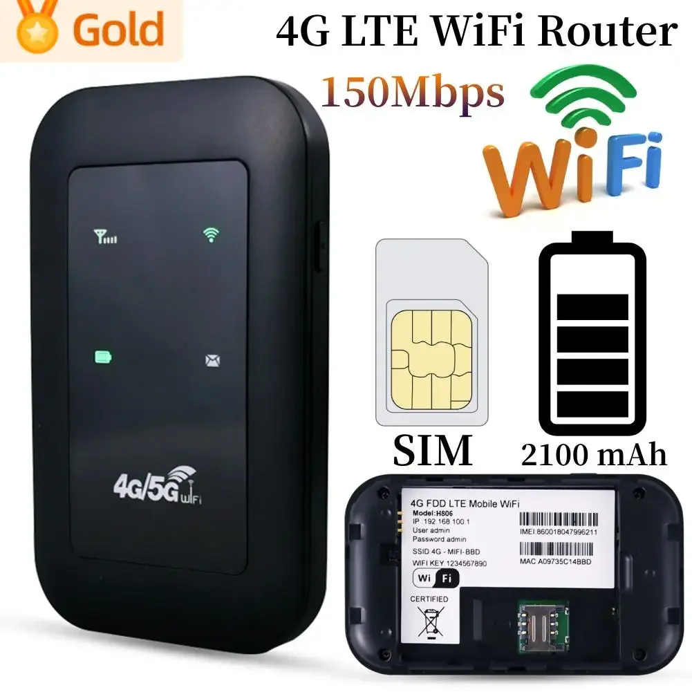 4G LTE Router Pocket 150Mbps WiFi Repeater Signal Amplifier Network Expander Mobile Hotspot Wireless Mifi Modem SIM Card Slot wifi router