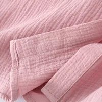 2026 New Summer Sleeping Dress 100% Cotton Crepe Short Sleeve Skirt Shirt Dress Women's Button Long Dress Home Casual Dress - Image 6