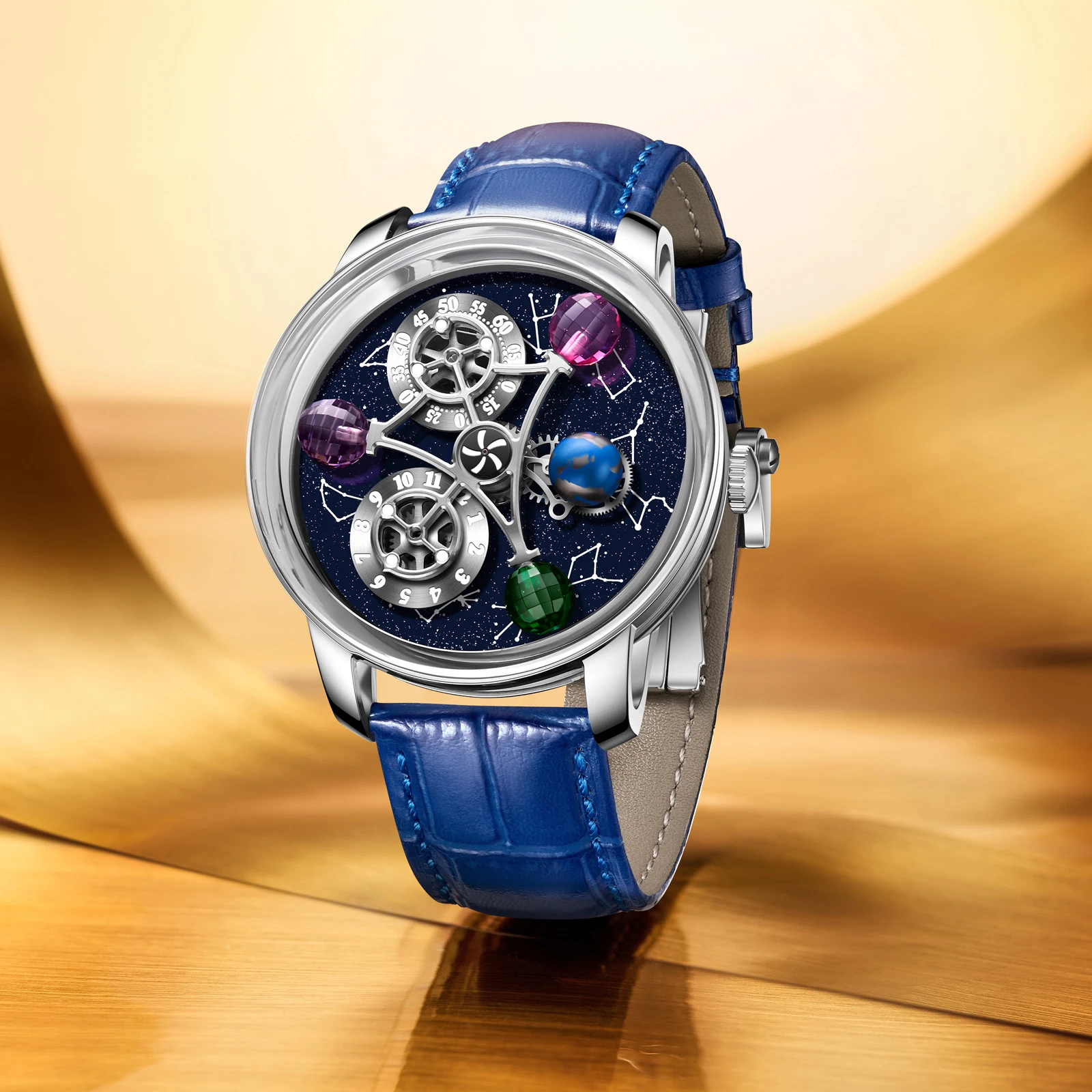 2023 PINDU Men's Watch Top Luxury Brand Rotable Constellation Dial