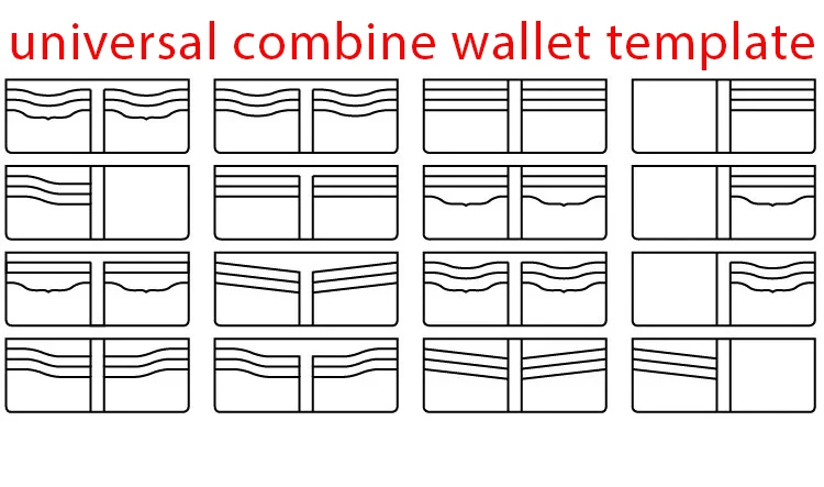 Universal Free Combine Short Wallet Cardholder Sewing Pattern Leather Craft Die Cutting Template
