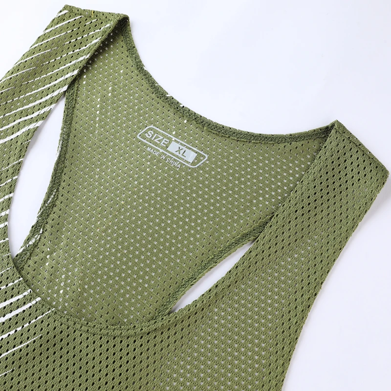 Men Casual Sport Vests Quick Dry Breathable Fitness Running Gym Sleeveless Mesh Workout Vests Prints Bodybuilding Muscle Singlet 4