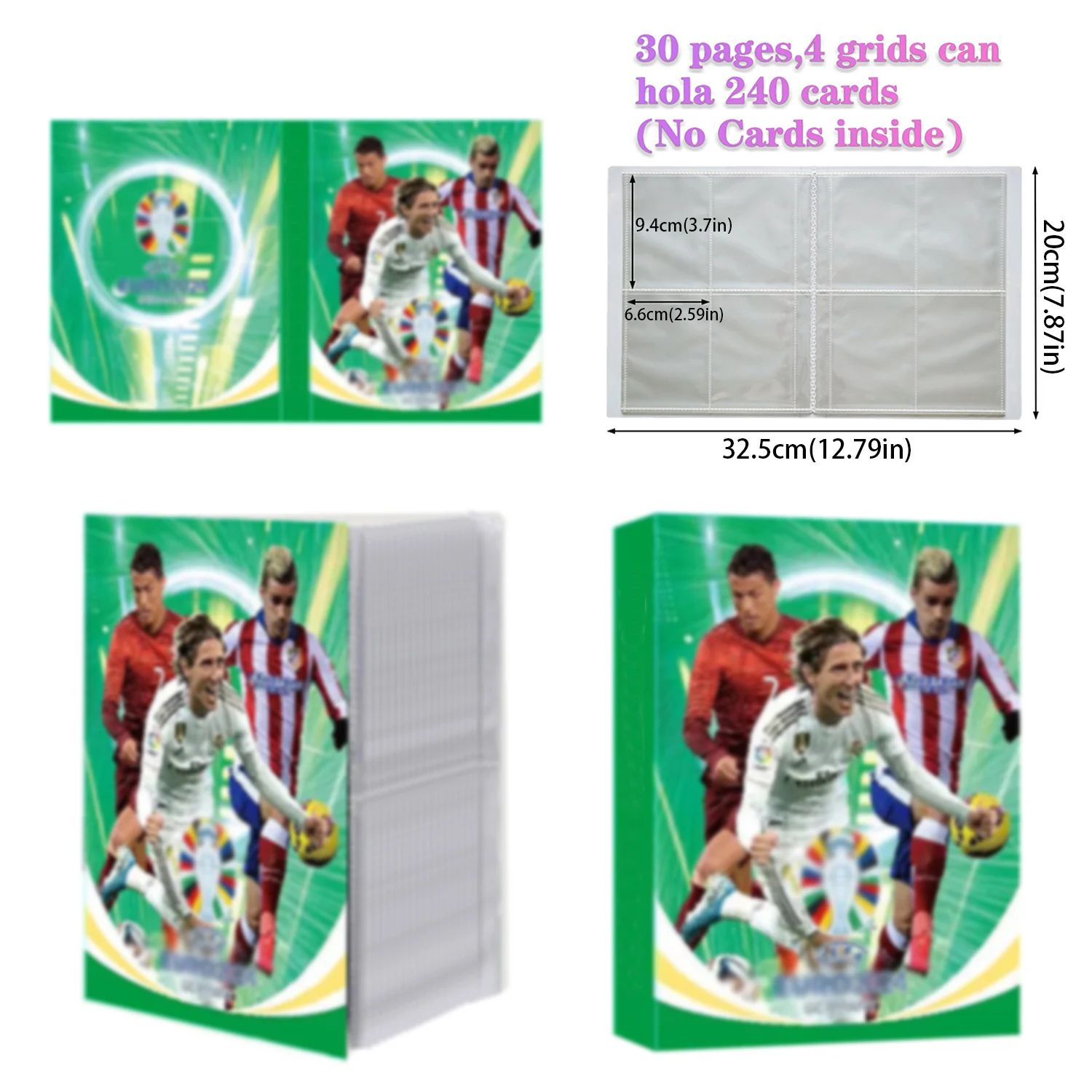 Card Holder Football Star Card Album Map Letter Holder Binder 240pcs Star Card Box Collection Album Book Folder Kid Toy Gift