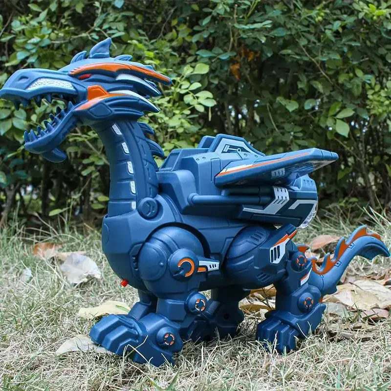 Electric Simulation Atomize Fire Dinoasur Bionic Walking Shaking Head Water Spray Cool Light Children Educational Puzzle Toys 5